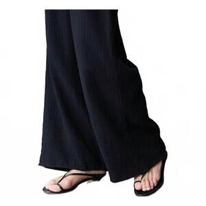 NEW IT IS WELL L.A. organic full length gauze pants in true black